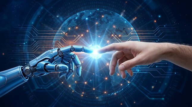 Technology Future Connecting Human and Robot with Artificial Intelligence on a Global Digital Network