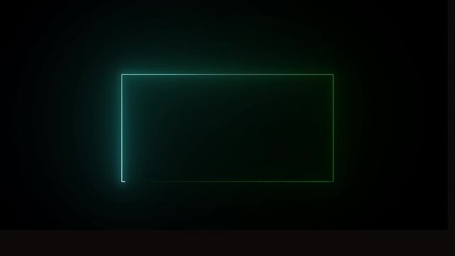 Abstract glowing olive neon rectangle border frame. tow ton rectangle picture frame concept. 4k ...