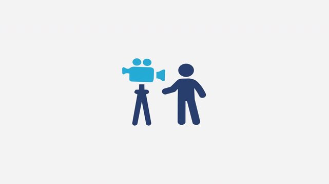 Videographer Recording Video Camera Animation Icon