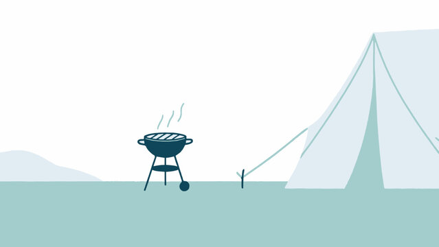 Barbecue and grilled food flat icon set, illustration of meat and vegetable ingredients