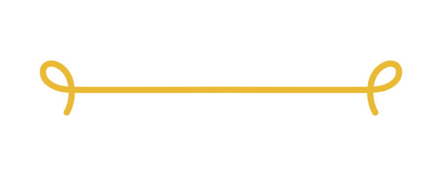 Golden cord with loops on both ends, yellow cord rope