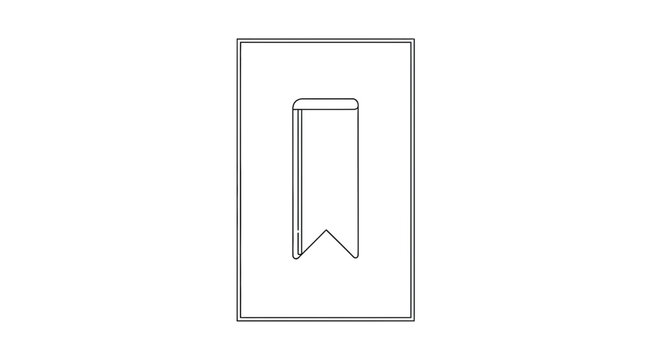 Bookmark Icon, Simple Line Art, Vector Graphic for Reading and Education