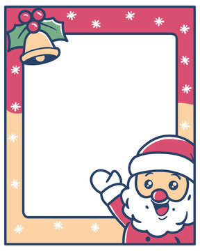 Christmas santa claus frame with outline vector background