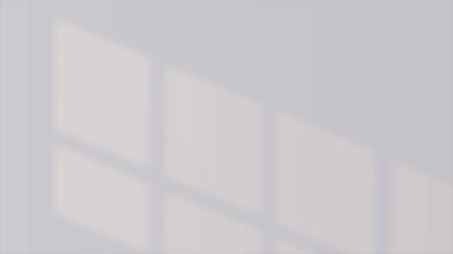 Abstract background with soft realistic window shadow overlay effect on neutral light grey wall. Minimalist motion design. Video animation Ultra HD 4K 3840x2160