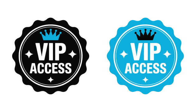 Premium VIP badge vector set, luxury seal and label icons for exclusive access, quality assurance, elite membership and high value product branding design.