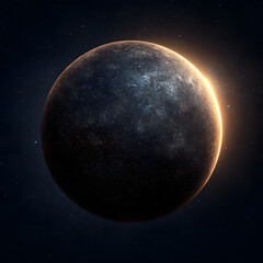Fototapeta premium Earth and Moon in Space with the Sun and Stars Around the Planet Earth