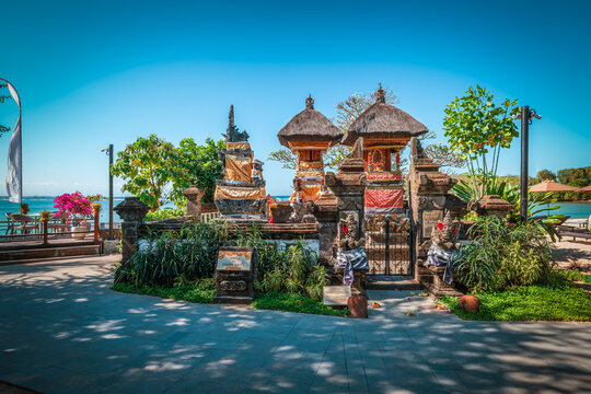 Traditional Balinese Shrine at Pura Segara Amrta on Nusa Dua Beach, Bali