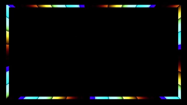 Cyberpunk neon multi-colored gradient looping frame background