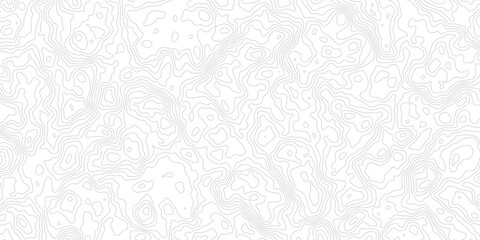 Abstract topographic map contour lines background pattern in light gray on white surface for cartography and geographic design projects. © RABAKA