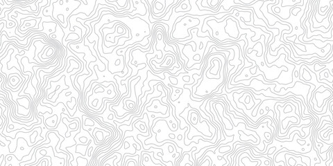 Abstract topographic map contour lines background pattern in light gray on white surface for cartography and geographic design projects. © RABAKA