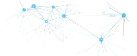 Abstract digital network connection with glowing blue nodes and lines © Mehedi