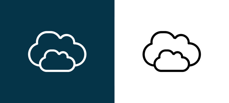 Two-tone line icon pair in black and white, editable stroke vector illustration for web, mobile apps, UI design, branding, and print from Weather