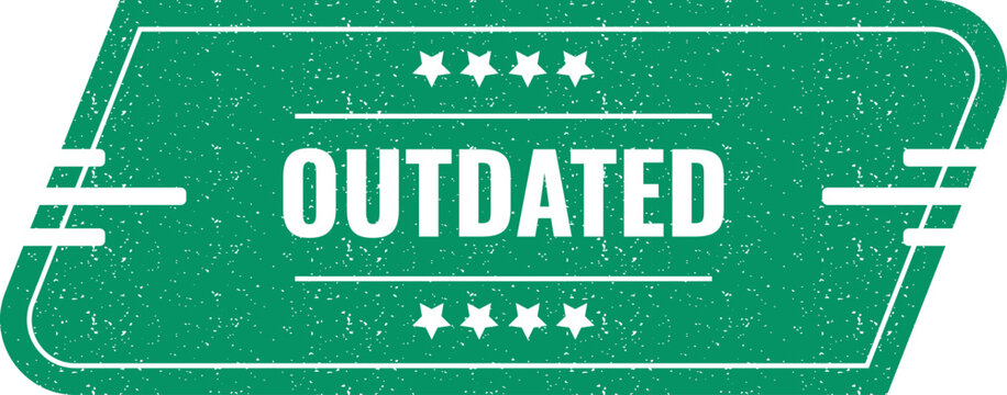 Green vintage outdated sticker label with stars for inventory management and status tagging of items