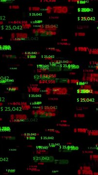 flying dollar numbers business overlay. fly though banking financial data