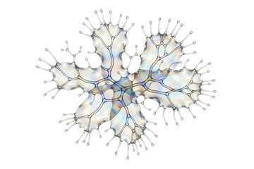 Obraz premium Abstract Microscopic Cellular Network Structure Isolated on White Background