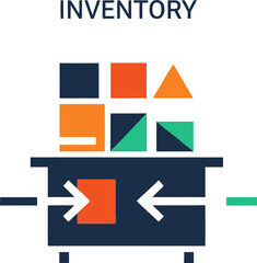 Inventory Management System with Arrows and Geometric Shapes. © Yesi