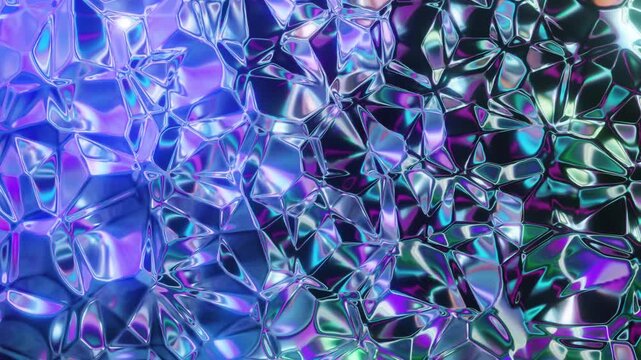 Iridescent Crystal Facets: An abstract pattern of shimmering, multifaceted crystal surfaces, reflecting a spectrum of vibrant blues, purples, and greens.