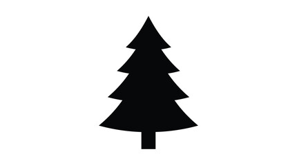 Obraz premium Fir tree silhouette against a white background simple graphic design