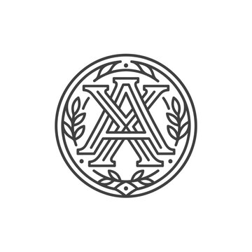 Monogram Letter A Emblem Design.