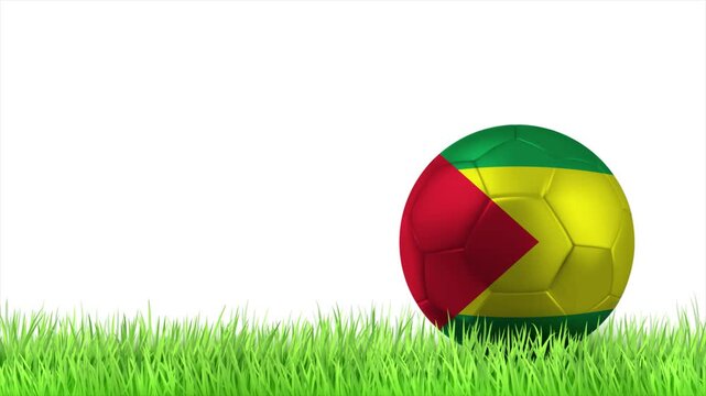 Sao Tome and Principe Flag Soccer Ball Rolling on Green Grass Animation with Copy Space