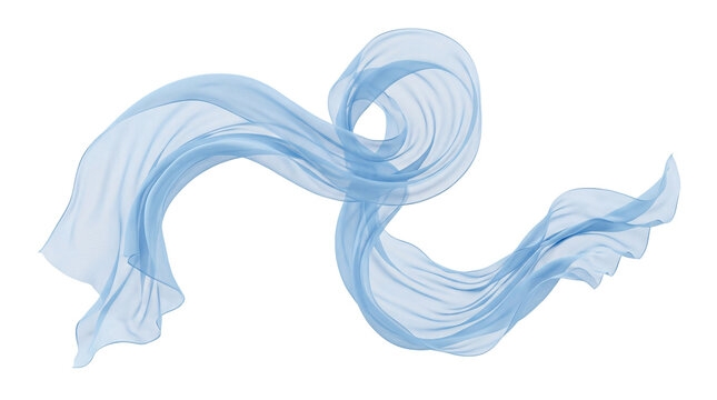 Light blue fabric flowing motion gentle soft silk cloth.