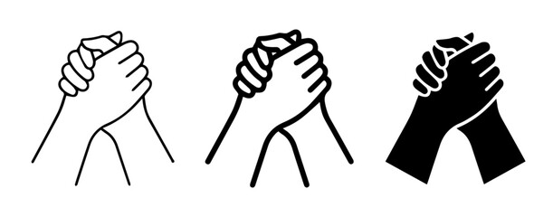 Obraz premium Handshake Icon Set, Partnership Symbol, Friendship Clasp, Unity Graphics