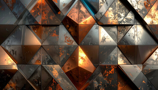 Abstract Metallic Geometric Pattern
