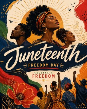 Juneteenth Freedom Day Holiday Poster for June 19 Celebration