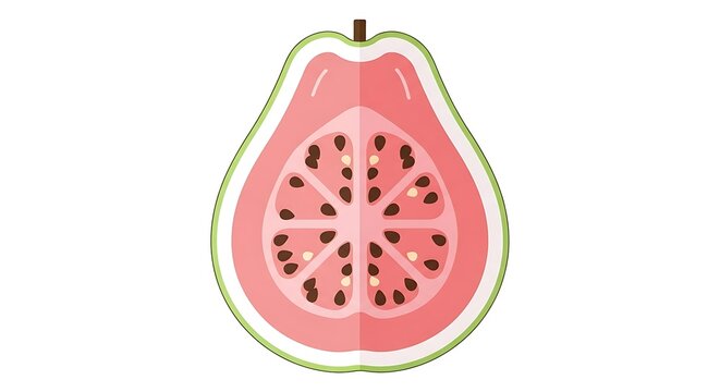 Close up view of a sliced strawberry fruit.