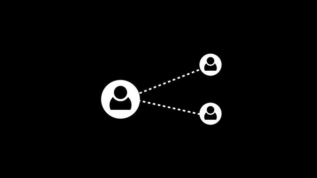 User network connection and referral marketing flat icon