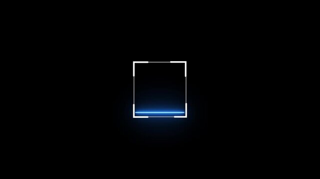 Neon blue laser scanning line in target frame