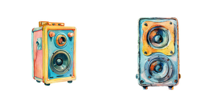 speaker watercolor vector illustration