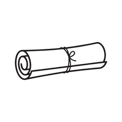 Hand-drawn line art of a paper roll. © Dekart
