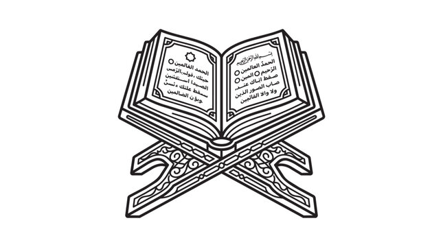 Islamic Holy Book Quran on a Decorative Stand.