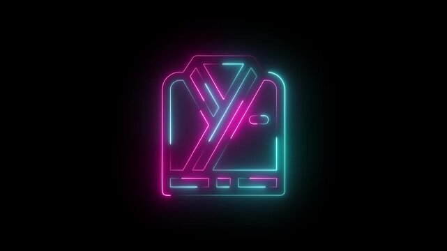 Glowing neon line Bathrobe icon isolated on black background. Colorful outline concept. Vector.