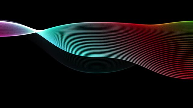 Gradient Wave Animation Flowing Lines Abstract 4K