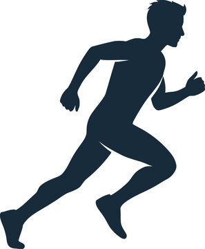 Man Running in Fast Motion Sprint.