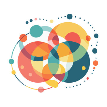 Flat color wheel vector with gradient segments