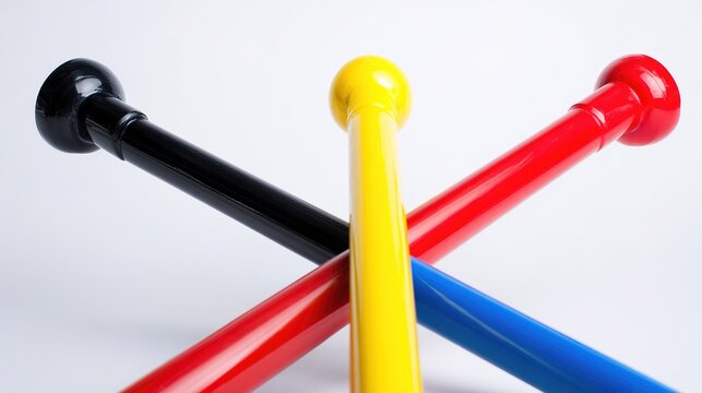 baton. Three ceremonial batons crossed together against a simple background. event programs, museum guides, designed for cultural heritage projects and event programs, preserves heritage.