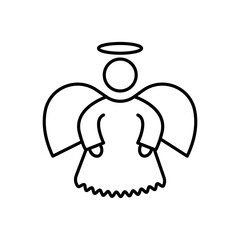 Obraz premium Angel halo wing vector icon features holy flying spirit. Christmas religion holiday represents traditional god grace.
