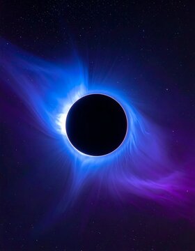 Solar eclipse totality with coronal glow.