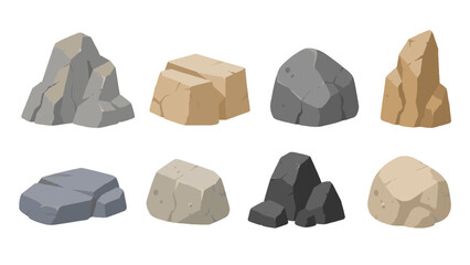Set of stylized cartoon rock and stone formations © Mark