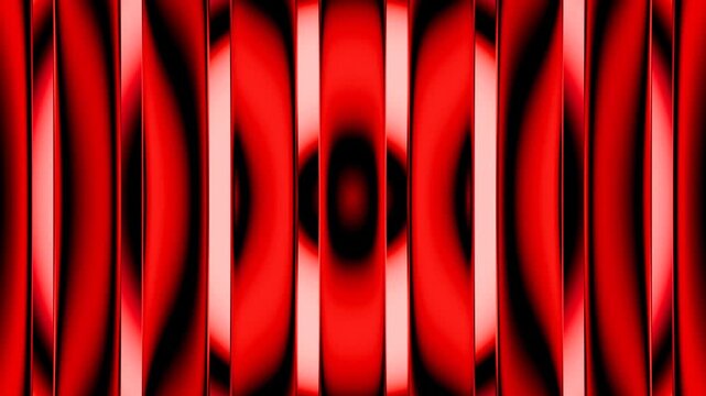 Abstract red striped background, 3D hypnotic fantasy background, 4K seamless computer graphic animation.