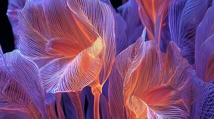 Obraz premium Abstract swirling multicolored flower with glowing petals and transparent background