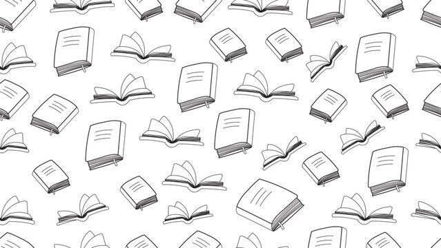 Book pattern background..Flat illustration of Book and education Seamless pattern.Book and education Pattern theme.Book and education pattern seamless.back to school and education