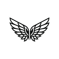 Obraz premium Black and white wing icon design.