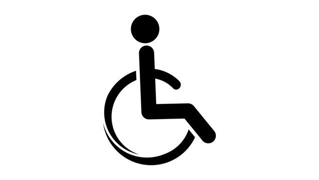 wheelchair sign, black isolated vector silhouette