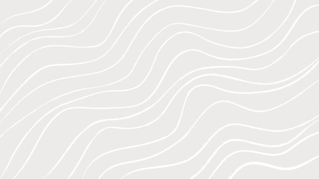 Minimalist abstract background featuring organic white wavy lines on a subtle light gray backdrop. Hand-drawn texture for modern presentations, overlays, and clean motion design