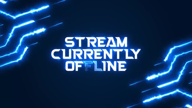 Stream Currently Offline Blue Neon Portal Light Animation