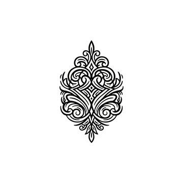 Ornate Decorative Design Element Illustration.